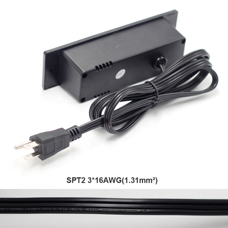 3 AC Outlet Power Strip with Dual 1A USB Furniture Hidden Charging Station for Side Table