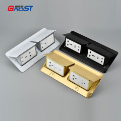 Double Gang Pop-up Aluminum Alloy Popup Floor Power Socket Outlet Box