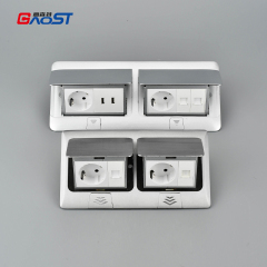 Double Gang Pop-up Aluminum Alloy Popup Floor Power Socket Outlet Box