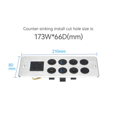 Multifunctional Media Hub With CAT3+CAT6 USB Date Port 2 Cable Through And 1 Power Outlet