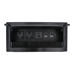 Desktop Embedded Socket Flip Up Power Socket With 3 UK Outlets 1 USB-A+C Charging CAT6 And HDMI