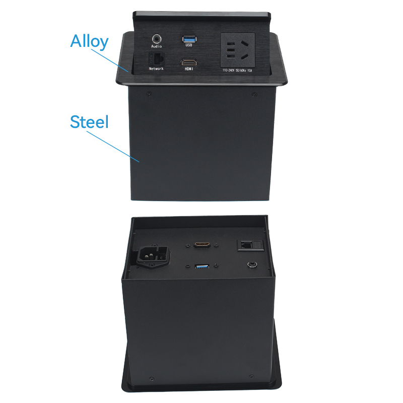 Multimedia Desk recessed Power Socket With AUDIO CAT6 HDMI And USB Date Port