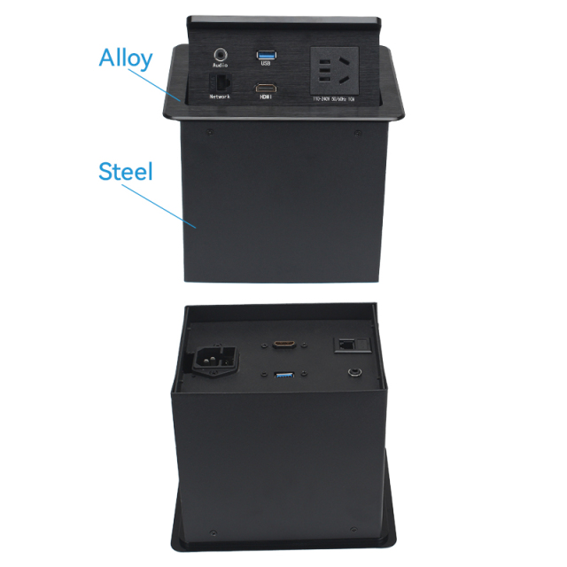 Multimedia Desk recessed Power Socket With AUDIO CAT6 HDMI And USB Date Port