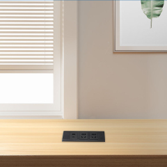 3 Way Desktop Recessed Power Socket Alloy Cover Customized Modules