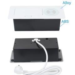 Desktop Pop Up Power Socket Wireless Charging 1 Schuko Outlet 1 USB-A+C Charging
