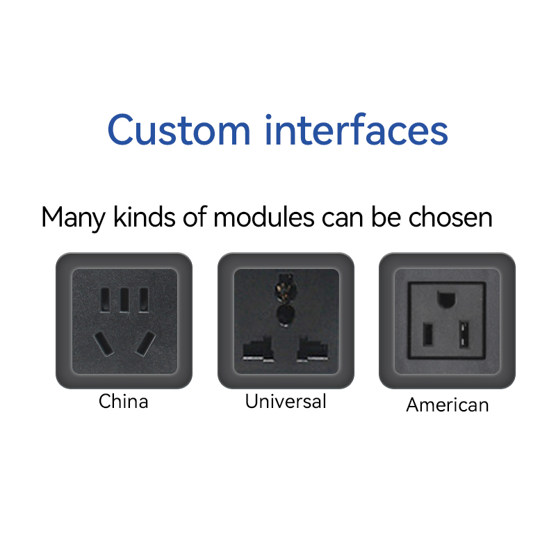 3 Way Desktop Recessed Power Socket Alloy Cover Customized Modules