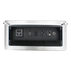 Flip Up Power Socket With Weak Modules HDMI CAT6 AUDIO For Conference Table