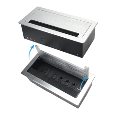 Flip Up Power Socket With Weak Modules HDMI CAT6 AUDIO For Conference Table