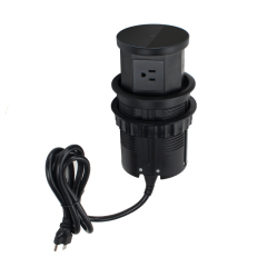 Desktop Pneumatic Pop Up Power Socket With 15W Wireless Charging and 10W USB-A&C Charging