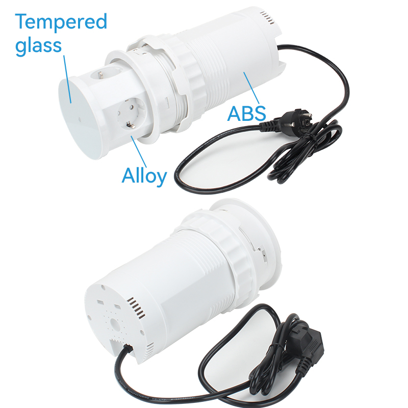 Round Pneumatic Pop Up Power Socket Schuko Outlets USB Charging and Wireless Charging hole 120mm