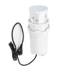 Round Pneumatic Pop Up Power Socket Schuko Outlets USB Charging and Wireless Charging hole 120mm