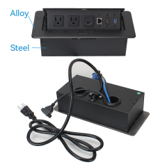 2 Way Pop Up Multifunctional Power Socket With CAT6 HDMI and USB Date Port For Conference