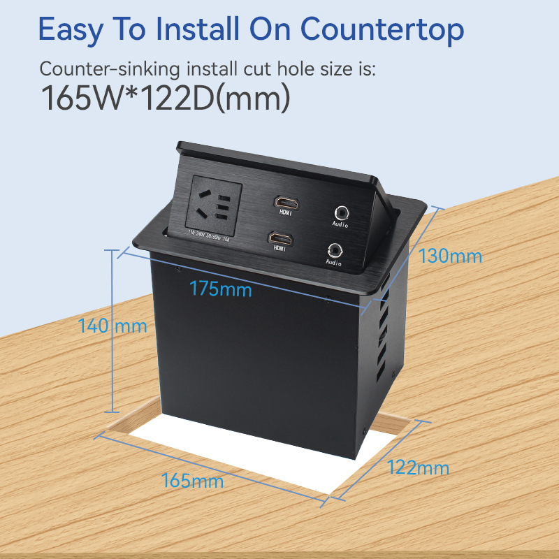 Conference Pop Up Power Socket 1 China Outlet 2 HDMI 2 Audio