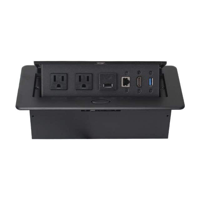 2 Way Pop Up Multifunctional Power Socket With CAT6 HDMI and USB Date Port For Conference