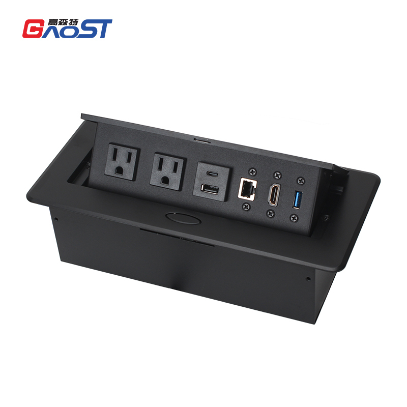 2 Way Pop Up Multifunctional Power Socket With CAT6 HDMI and USB Date Port For Conference