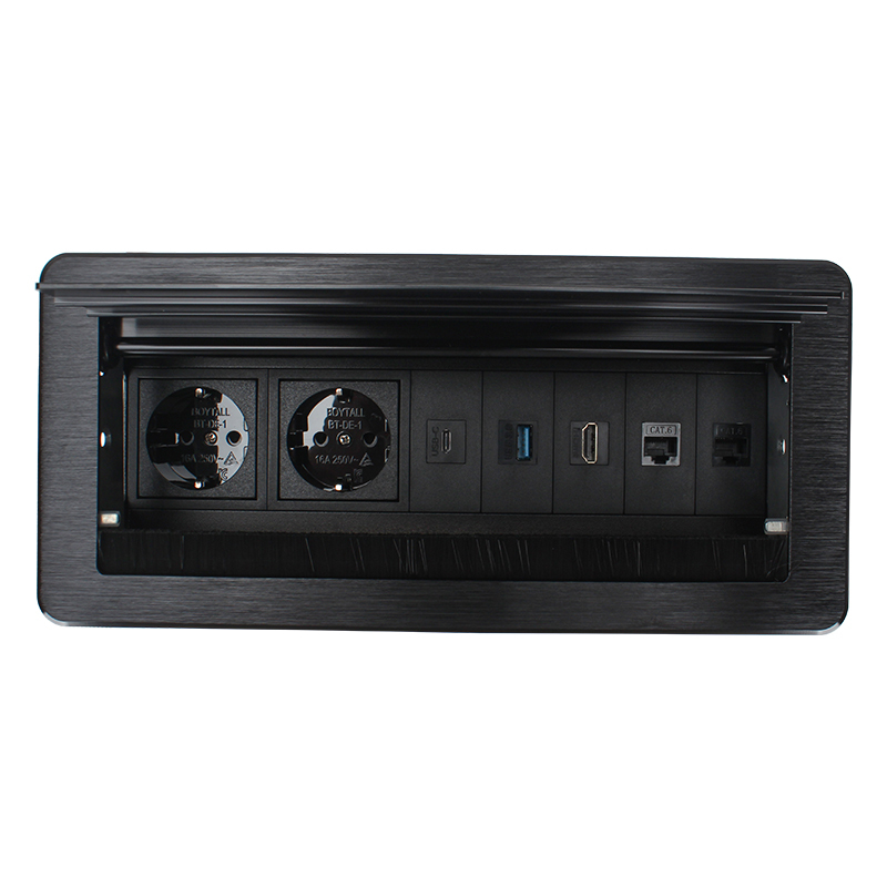 Conference Flip Up Power Socket With EU Outlets HDMI TYPEC