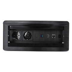 Conference Flip Up Power Socket With EU Outlets HDMI TYPEC