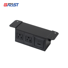 Wholesale Alloy Power Strip Under Desk Socket 2 USA Outlets 1 USB-A+C Charging
