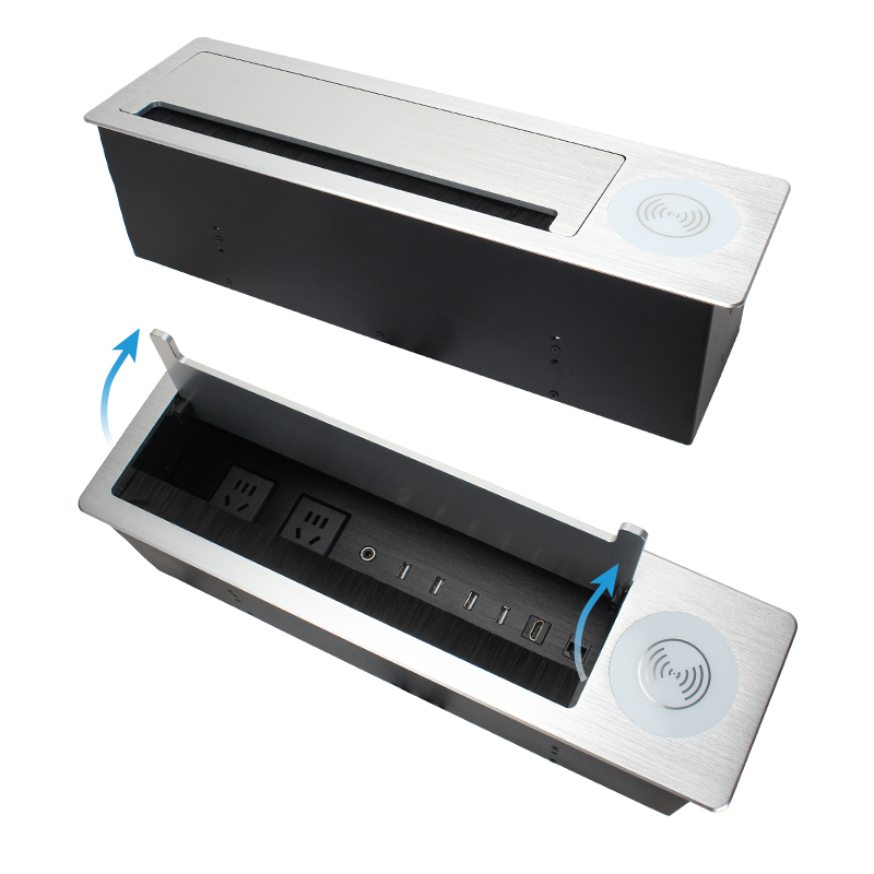 Wholesale 2 AC Ways Flip Up Mutifunctional Power Socket with AUDIO，USB ，HDMI and CAT6 port