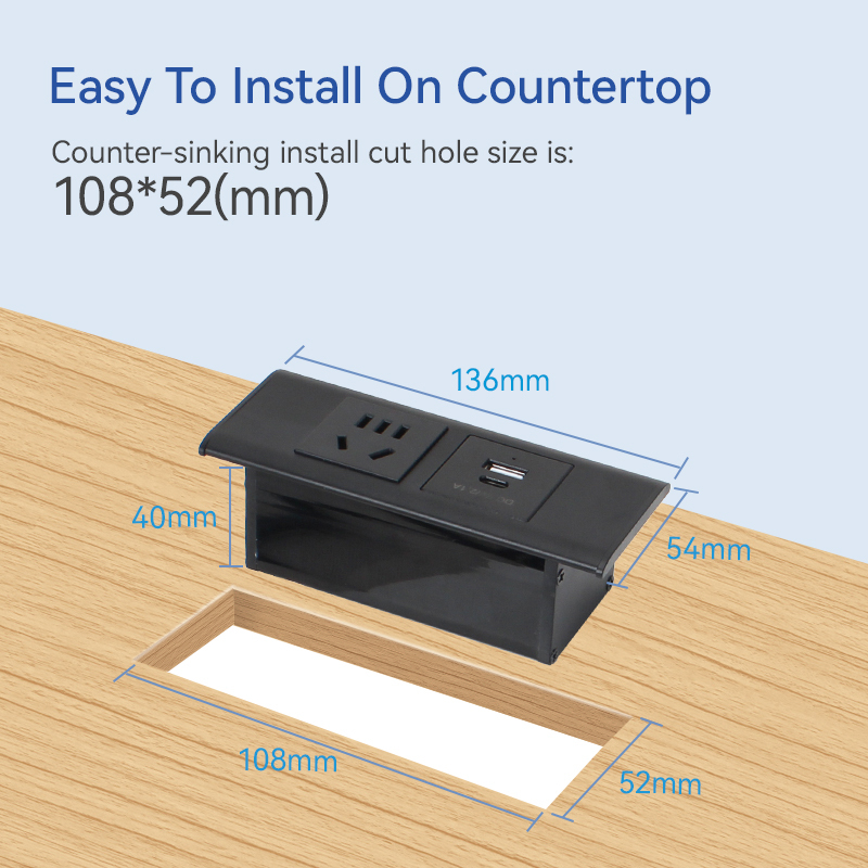 Wholesale Power Socket 1 AC 1 USB-A+C Charging Alloy Cover