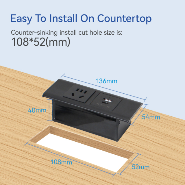 Wholesale Power Socket 1 AC 1 USB-A+C Charging Alloy Cover