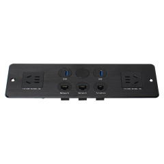 Media hub desktop data box built in 2 AC ways power socket with weak CAT6 CAT3 and USB data port