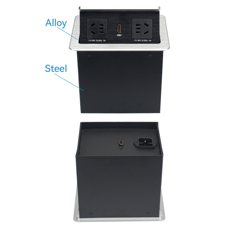 Desktop Pop Up Power Box With 2 AC Outlets 1 HDMI