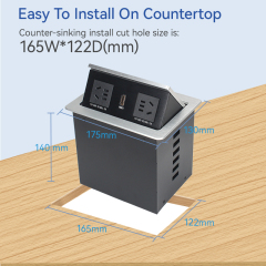 Desktop Pop Up Power Box With 2 AC Outlets 1 HDMI