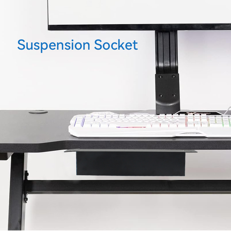 Desktop Mount On Power Strip 3 UK Outlets，2 USB-A Charging 1 CAT6 and 1 Switch