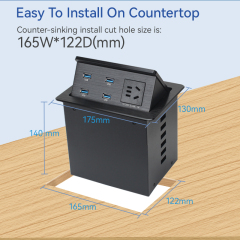 Conference Pop Up Media Hub With 1 AC and 4 USB Date Port