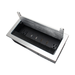 High Quality Alloy Power Socket Flip Up Socket With 2 US Outlets 2USB Date and 2 HDMI