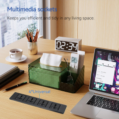 Desktop recessed In Alloy Power Socket With 4 Universal AC Outlets