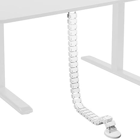 Cable Management Kit for Desk, Adjustable Quad Entry Wire Organizer, Cord Protection Cover, Flexible Spine Cable Raceway for Home Office Sit Stand Workstation