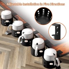 Upgraded Large Desk Cup Holder Clamp, OOKUU Anti-Spill Table Cup Holder, Metal Office & PC Gaming Desk Accessories, Compatible with Universal Cup, Bottles, Pencil Holder