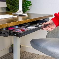 Under Desk Storage - Deep Under Desk Drawer Organizer - Slide Out Standing Desk Drawer Attachment - 25.8" Width Under Desk Storage