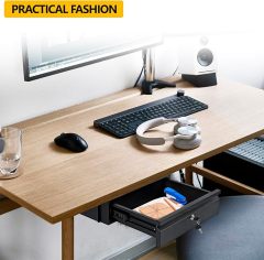 Under Desk Drawer , Under Desk Pull Out Drawer with Lock and Keys,, Storage Organizer for Workbench with Drawers