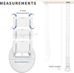 Cable Management Kit for Desk, Adjustable Quad Entry Wire Organizer, Cord Protection Cover, Flexible Spine Cable Raceway for Home Office Sit Stand Workstation