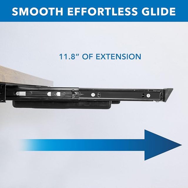 Under Desk Storage - Deep Under Desk Drawer Organizer - Slide Out Standing Desk Drawer Attachment - 25.8" Width Under Desk Storage