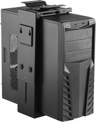 CPU Under Desk Mount Bracket - Computer Tower Wall and Under Counter Holder, 360 Degree Swivel Adjustable Height and Width Wall-Mountable
