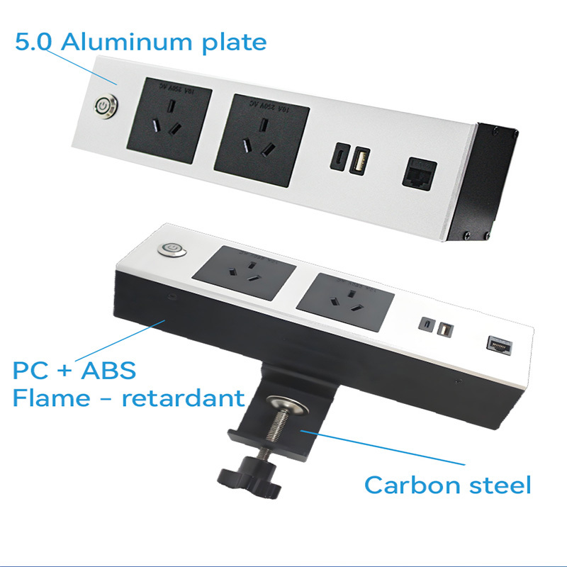 Desktop Clamp Power Socket，Stand Up Desk Power Socket