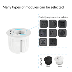 Round Power Grommet With LED Strip,Power Socket With Atmosphere Lights