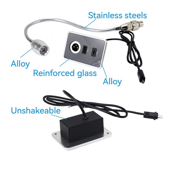 Sofa Reading lamp with USB Charging ,4 Brightness Level Touching Control