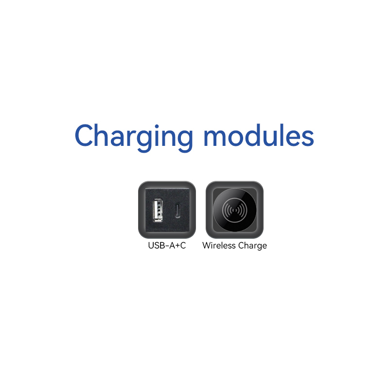 UL certified desk grommet 1 US Outlet+30W A+C Charging+15W QI Charging