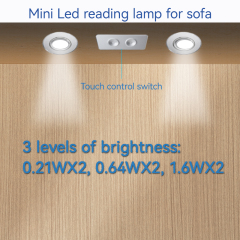 Recliner sofa read lamp with alloy housing 3 brightness level control