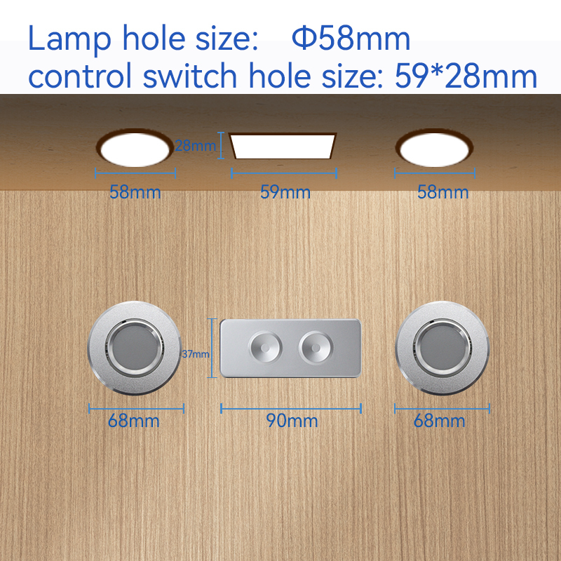 Recliner sofa read lamp with alloy housing 3 brightness level control