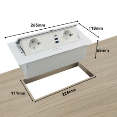 Pop Up Power Socket For Table,EU Socket With PD20W USB Charging