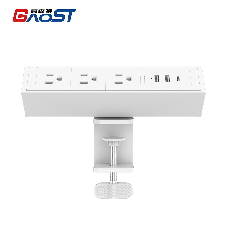 Desktop Clamp Power Strip with USB C,Aluminum Alloy Desk Clamp Power Strip with 3 Outlets, PD20W USB charging with 1.8Meter Cord