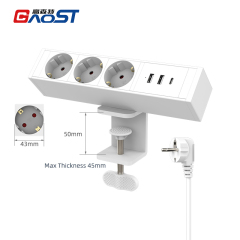 Desktop Clamp Power Strip with USB C,Aluminum Alloy Desk Clamp Power Strip with 3 Outlets, PD20W USB charging with 1.8Meter Cord