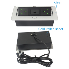 Table power outlet hidden socket box UKCA certi with 2 power outlets 20W USB charging