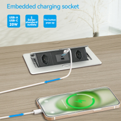 Pop Up Desktop Socket With USB C Fast Charging Port Switzland Socket